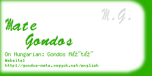 mate gondos business card